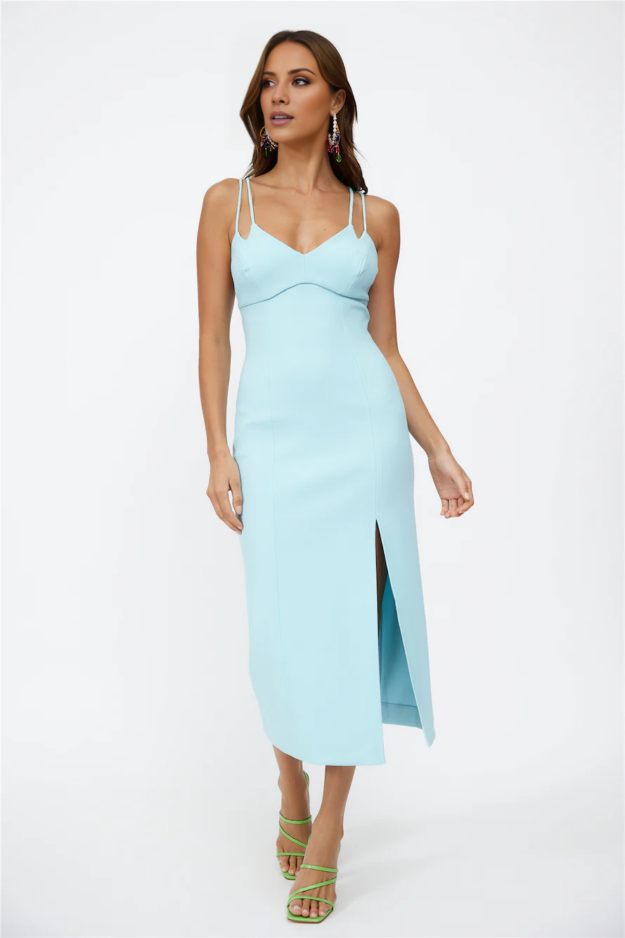 V-neck shoulder strap with backless side slit long style Prom dress
