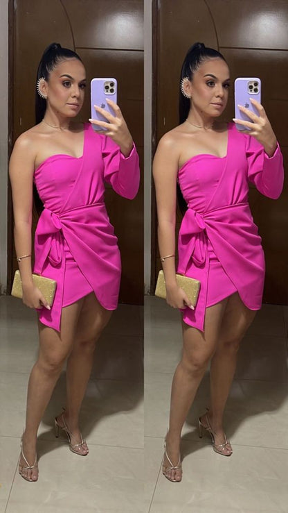 One Shoulder Short Prom Party Dress Short Evening Gowns