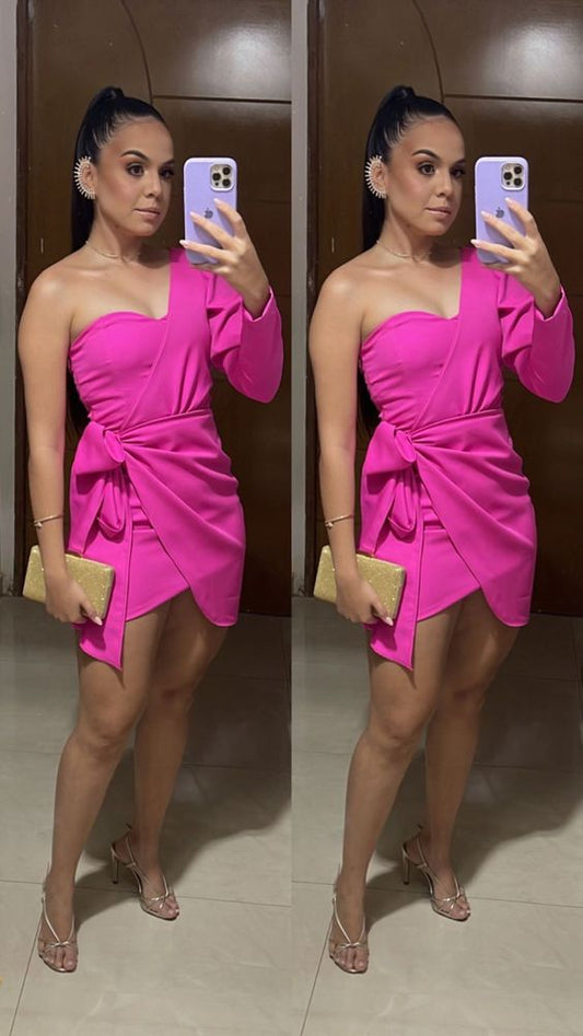 One Shoulder Short Prom Party Dress Short Evening Gowns