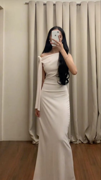 White Long Prom Dresses Evening Gowns