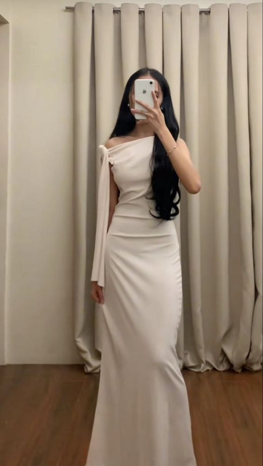 White Long Prom Dresses Evening Gowns