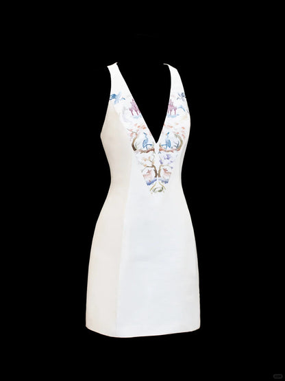 Girlhomeshops-White exquisite and elegant fairy girl short satin homecoming dress birthday dress gh5374