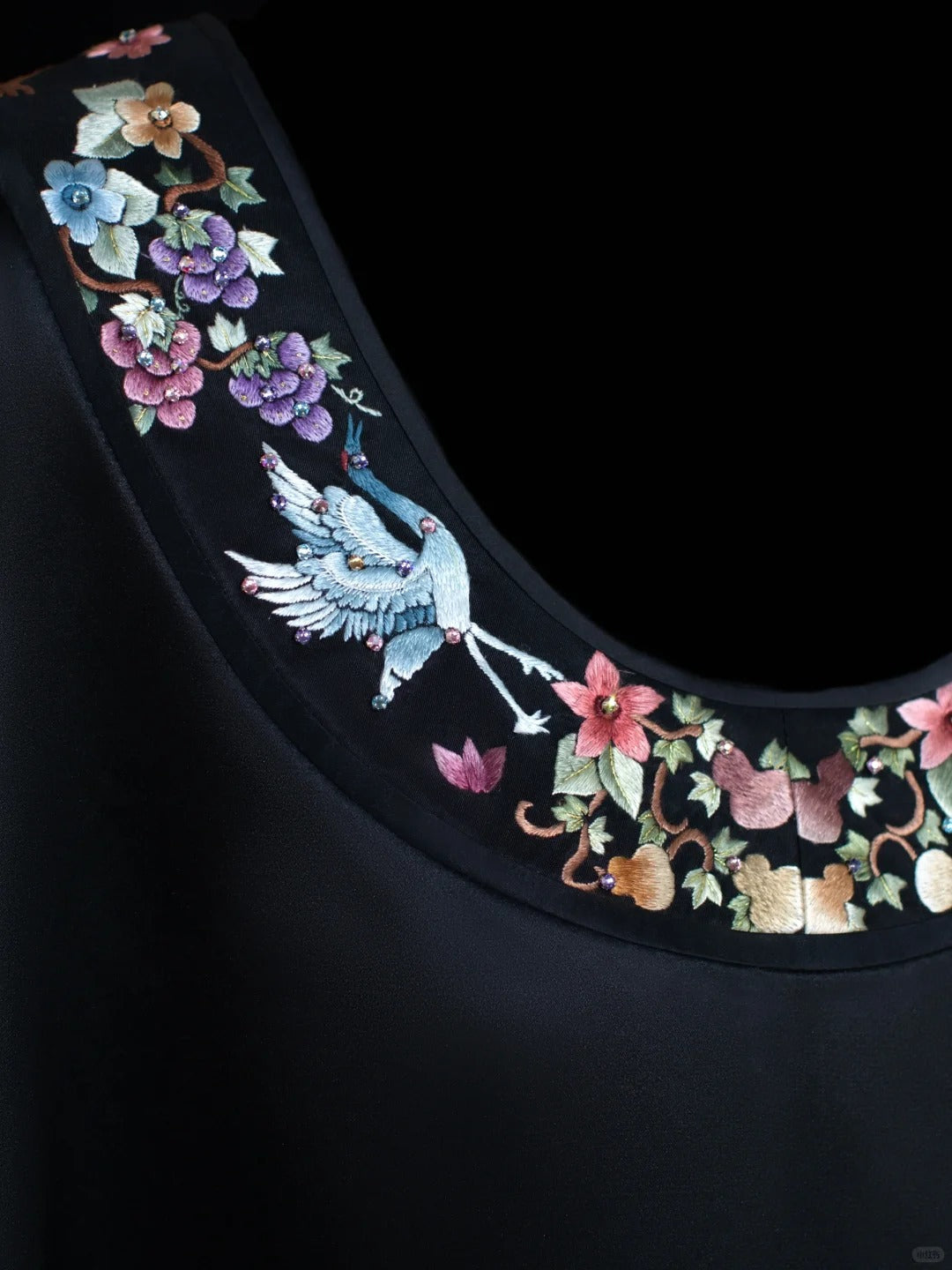 Girlhomeshops-Black exquisite floral elegant fairy girl short satin homecoming dress birthday dress gh5371