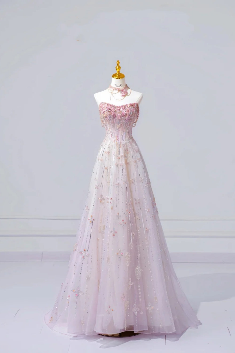 Fairy Luxury Pink Diamond Starlight Strapless Ballgown - Dinner & Red Carpet Gorgeous Dress gh6565