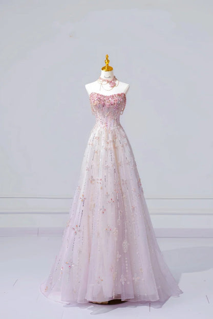 Fairy Luxury Pink Diamond Starlight Strapless Ballgown - Dinner & Red Carpet Gorgeous Dress gh6565