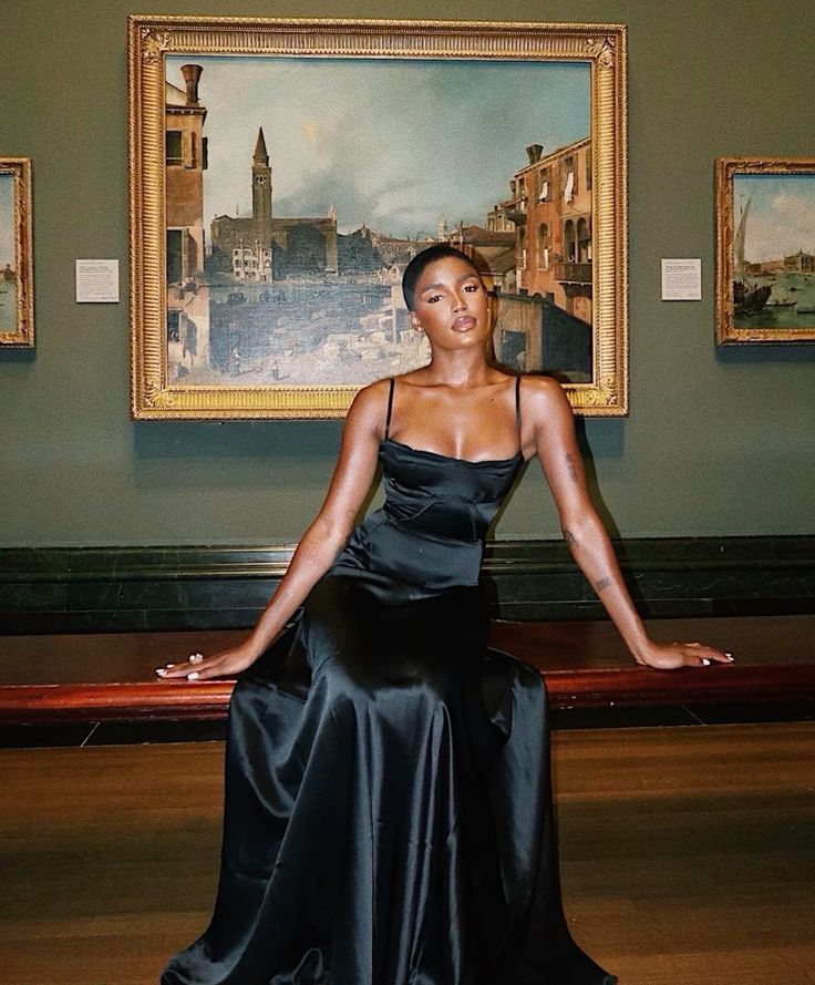 Black sexy prom dress evening gowns black girl women formal Dress