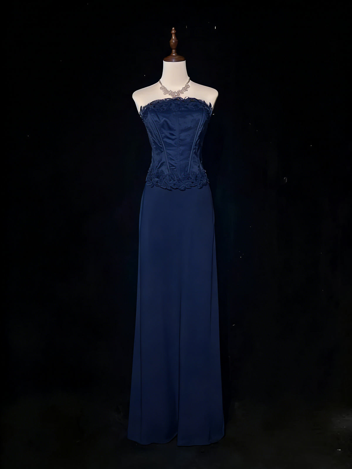Classy Light Blue Strapless Satin Mermaid Long Wedding Guest Dress Formal Birthday Evening Dress SP1390