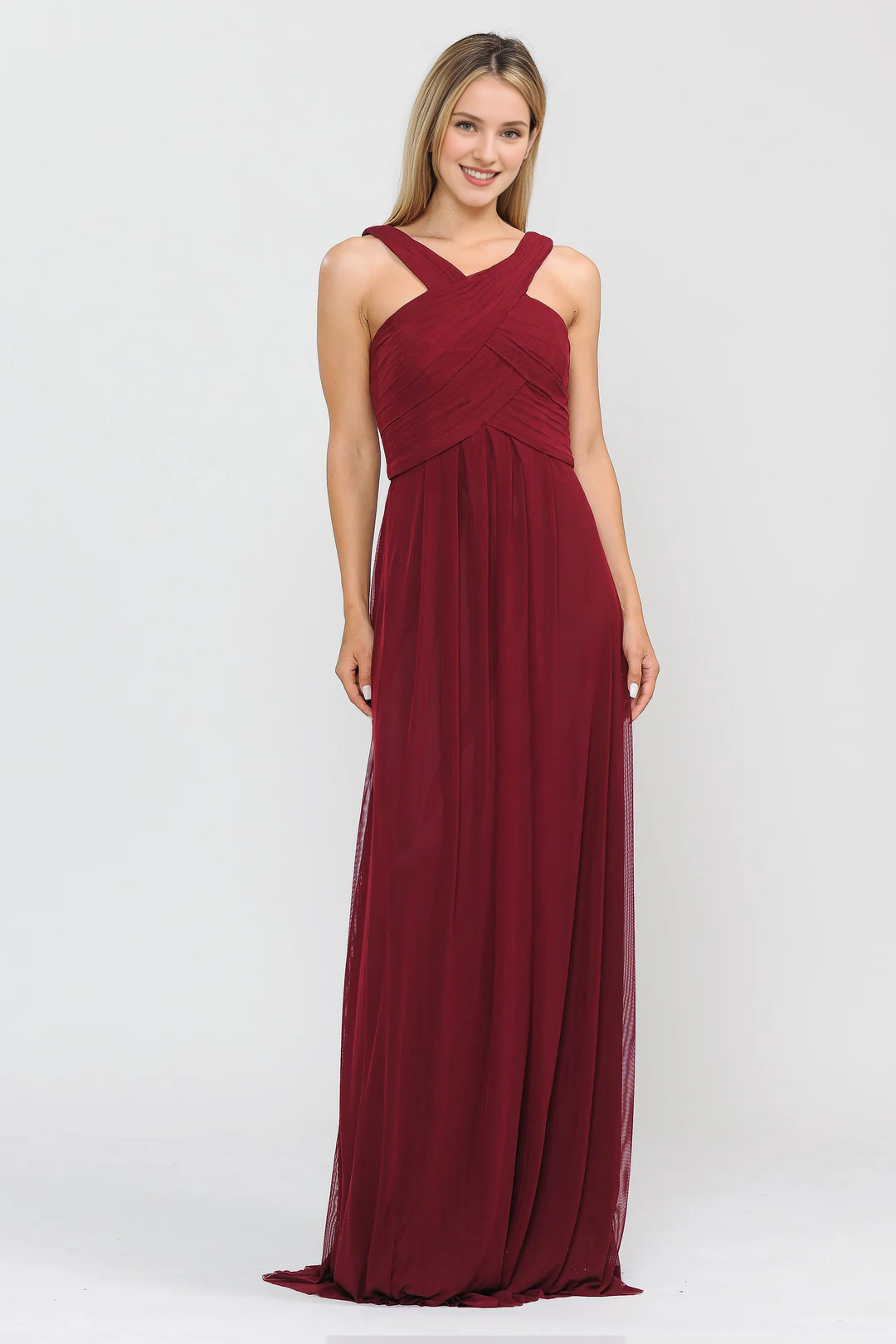 Pleated long A-line dress