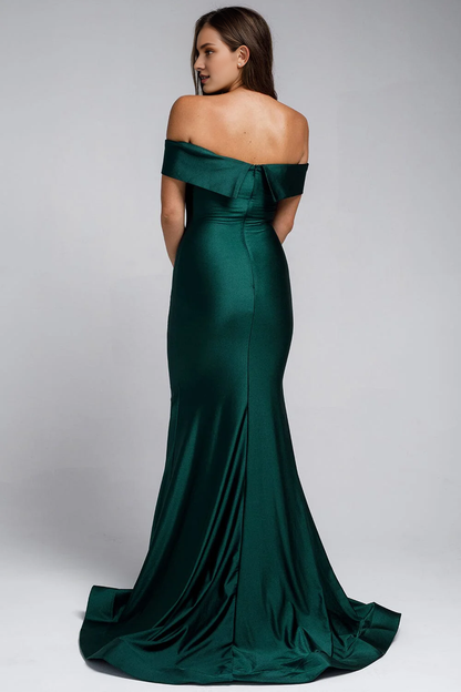 Fitted skirt long off shoulder dress
