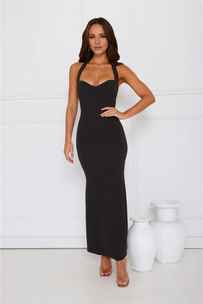 mermaid halter neckline backless long Prom dress