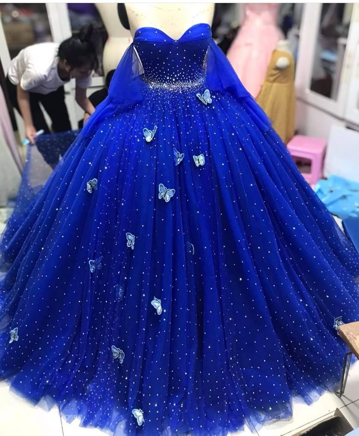 Royal Blue/Red quinceañera dress Ball Gown Prom Dresses Evening Gown