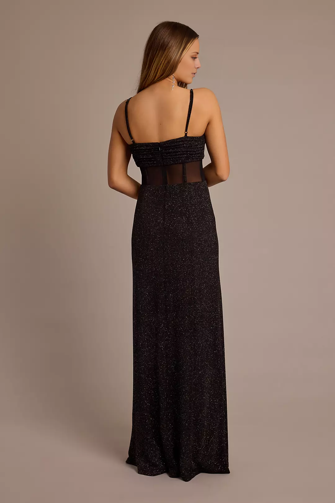 Glitter Knit Illusion Corset Sheath Dresses prom dress