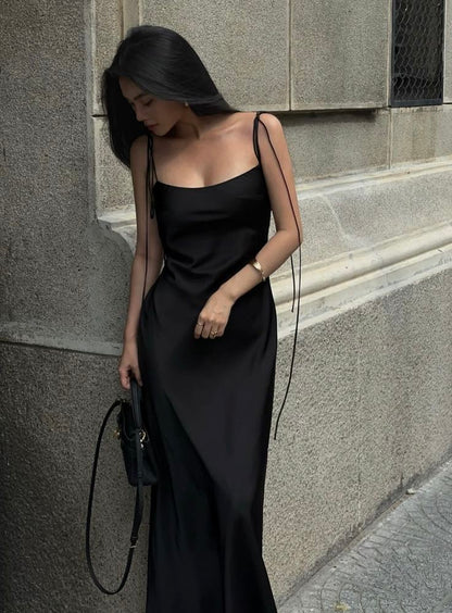Black Simple Evening Gowns Party Prom Dress