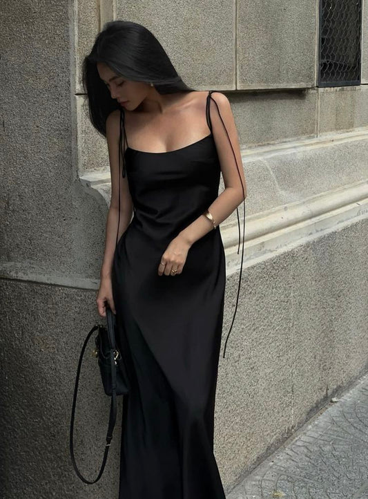 Black Simple Evening Gowns Party Prom Dress
