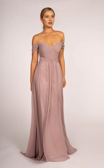 A-line sweetheart collar off shoulder flared skirt backless Prom dress