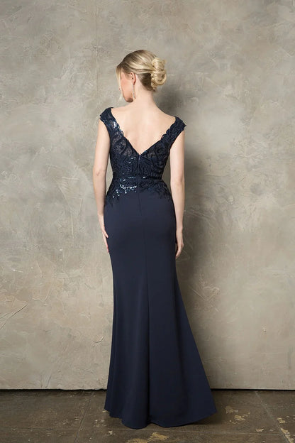 Embroidered sequin decal long sleeved dress