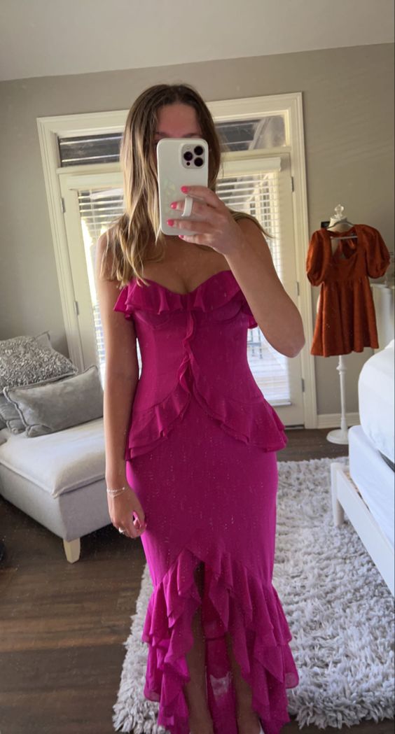 Straps Sheath Prom Dress Layered Evening Gown