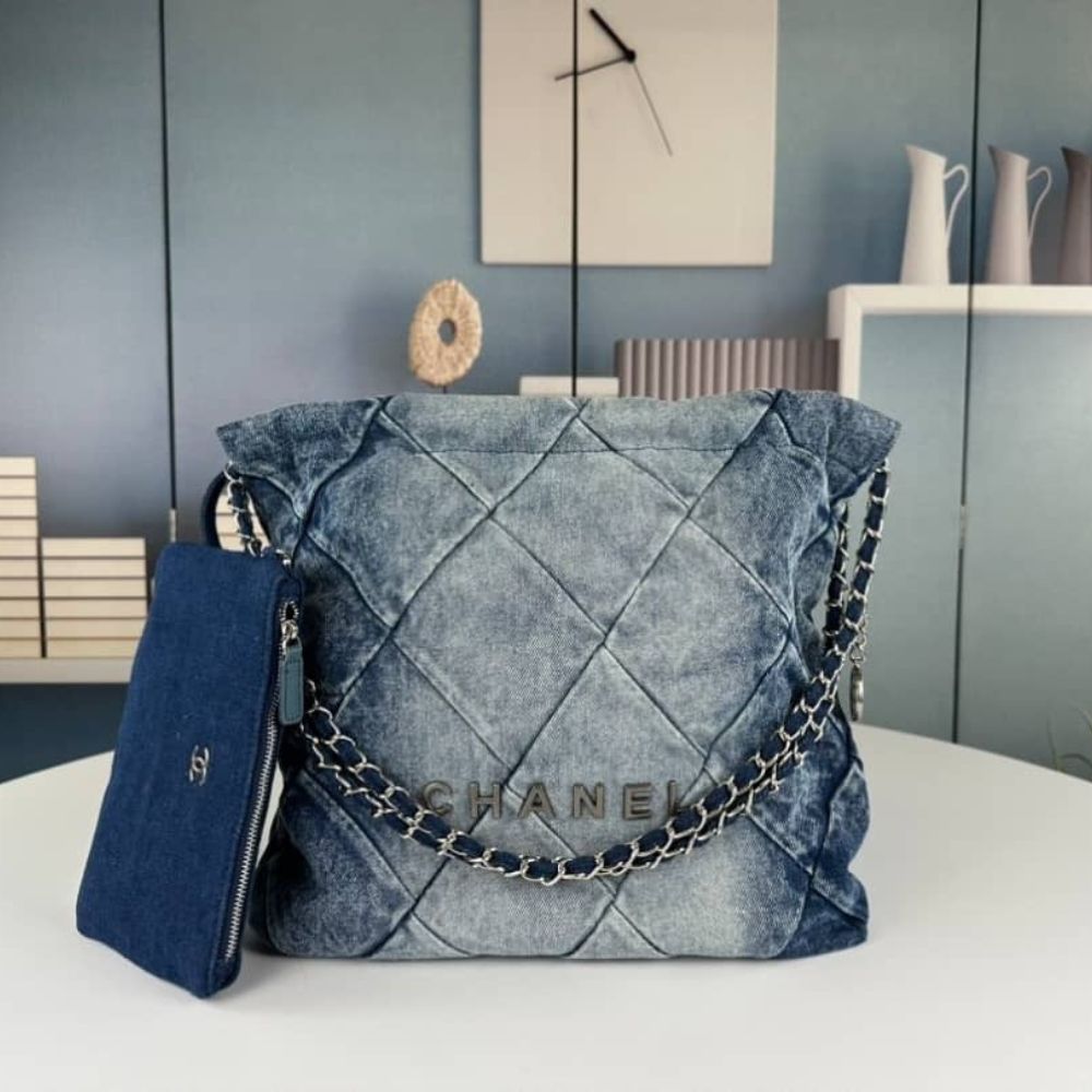 Chanel 22 Handbag Washed Denim 36Cm AS3261 B10439 NM981