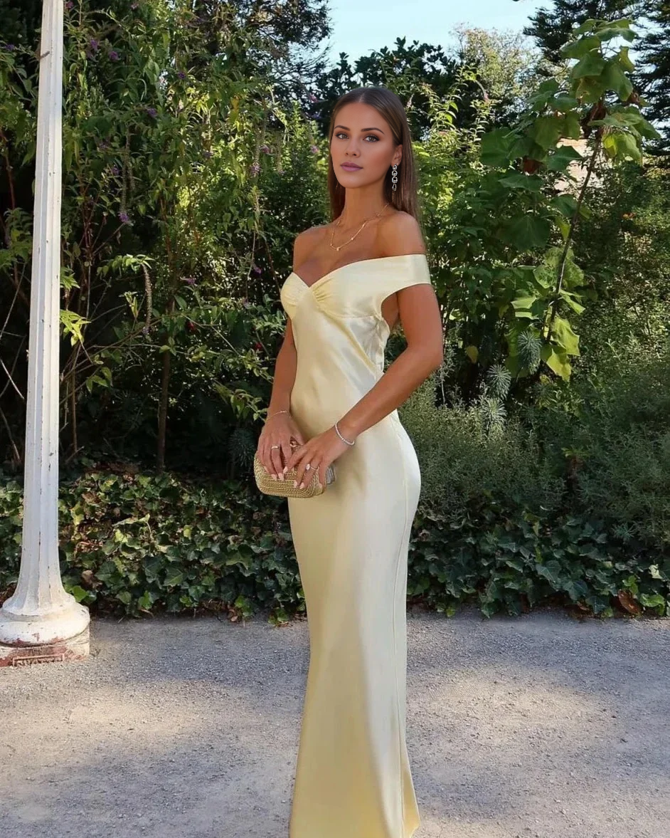 Light Yellow Sweetheart Off Shoulder Ball Dress