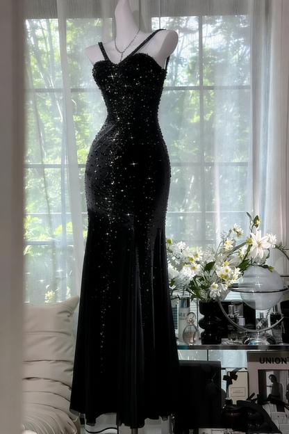 Girlhomeshops-Blue gorgeous exquisite beaded long chiffon Prom dress evening dress party dress gh5162