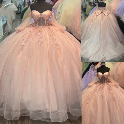 Quinceanera Dresses Off Shoulder Birthday Party Prom Ball Gown Sweet 15 16