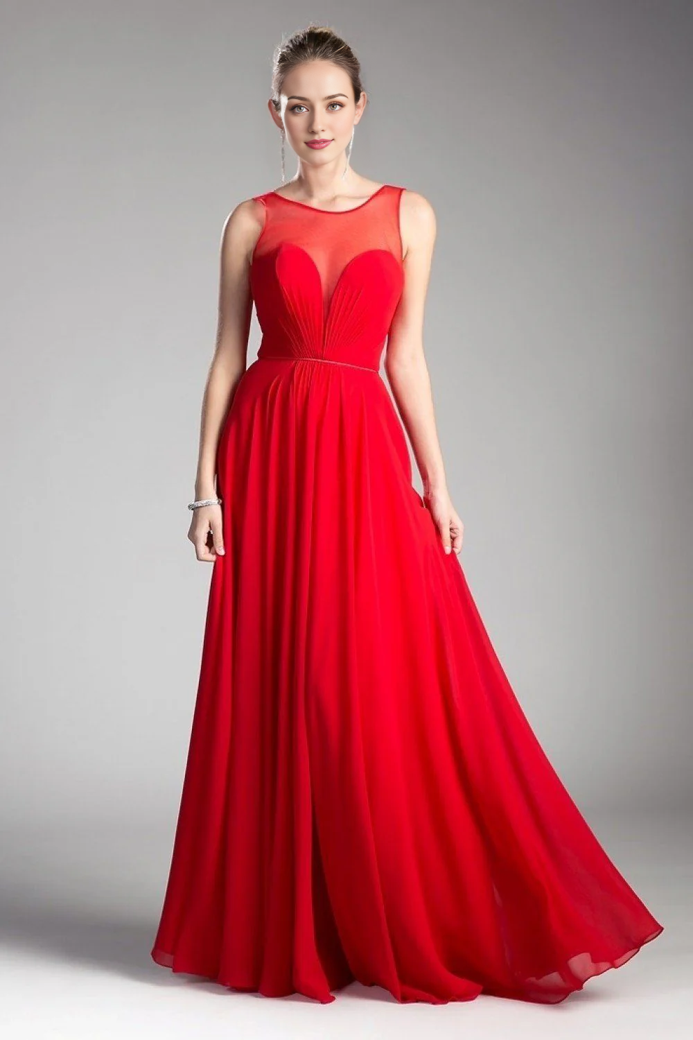 Dreamy Sweetheart Neck A-line Chiffon Long Dress