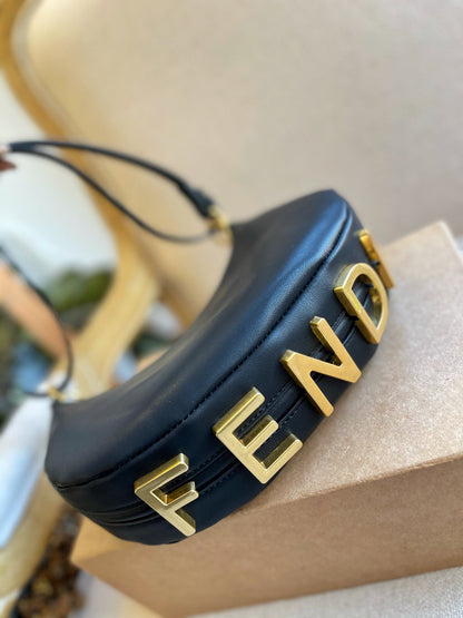 Women Fendi Fendigraphy Small Leather Hobo Bag