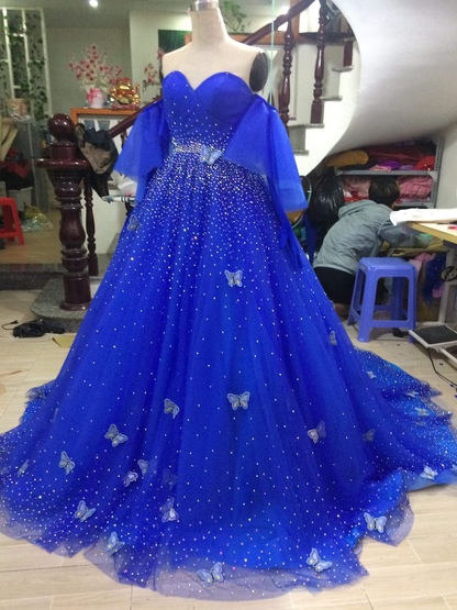 Royal Blue/Red quinceañera dress Ball Gown Prom Dresses Evening Gown