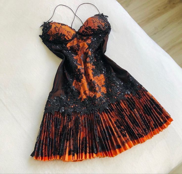Orange Black Lace Short Mini Homecoming Dress Sequin Birthday Party Dress gh4726