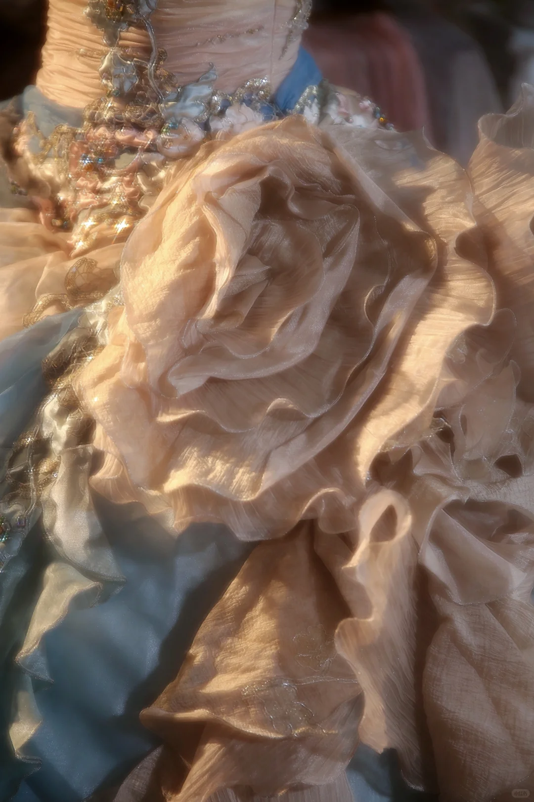 Gorgeous Pastel Ombre Strapless Ruffled Tulle Beaded Sweet 15 Quinceanera Ball Gown TP5518
