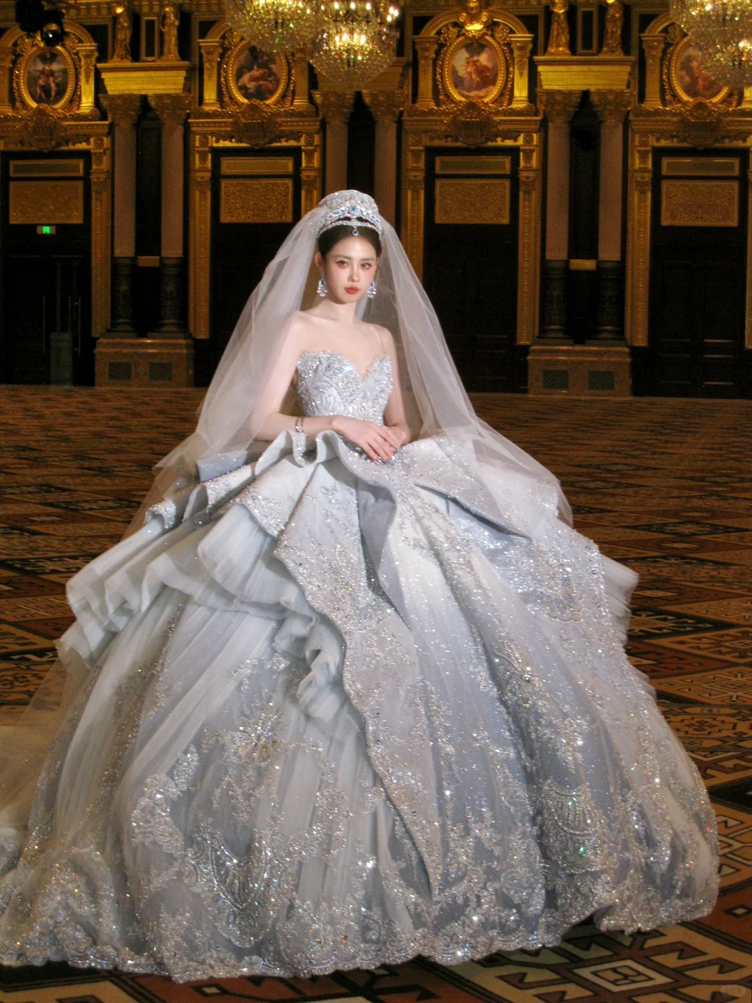 Gorgeous Shiny Beaded Sequined Sweetheart Design A-Line Wedding Dress TP4228