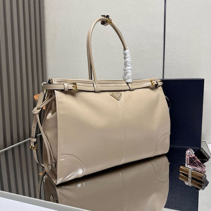 Prada Bonnie extra-large leather handbag(HIGH-END GRADE)