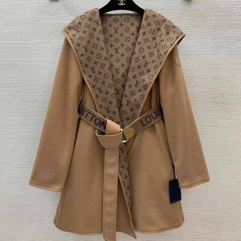 Louis Vuitton Classic Monogram Wool Brown Coats