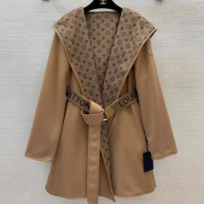 Louis Vuitton Classic Monogram Wool Brown Coats