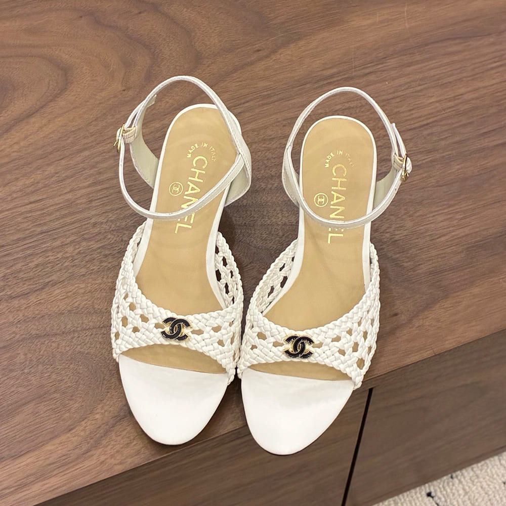 CHANEL Braided Ankle-Strap Sandals 934538