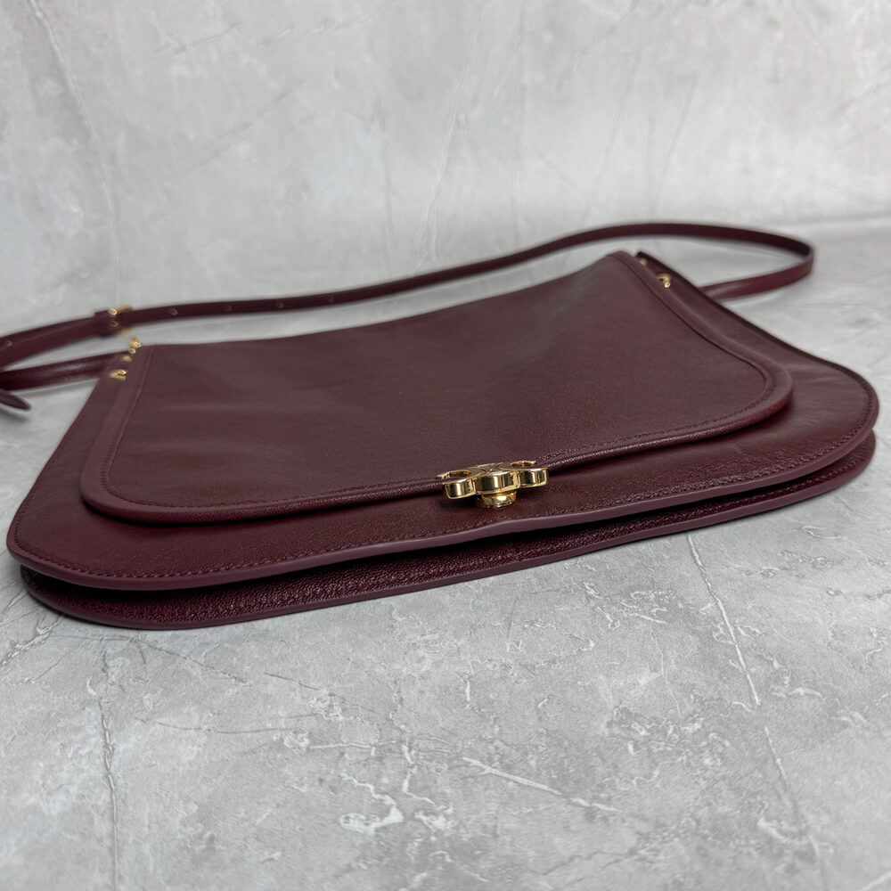 CELINE SOFT TRIOMPHE BESACE IN SUPPLE SHINY LAMBSKIN(HIGH-END GRADE)