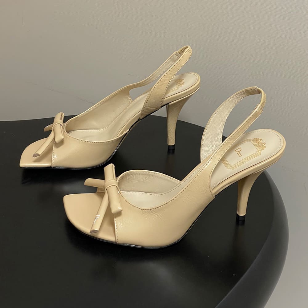 Dior Bow Heeled Slingback Sandal