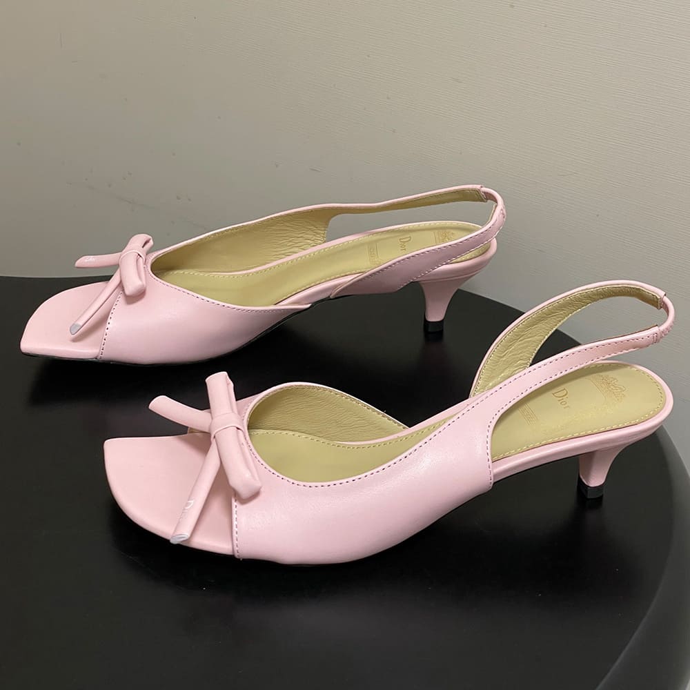 Dior Bow Heeled Slingback Sandal