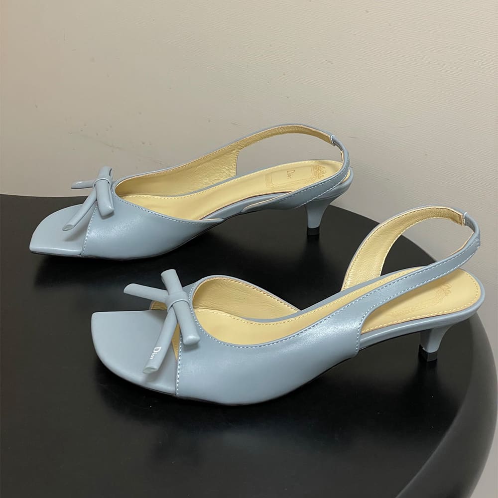 Dior Bow Heeled Slingback Sandal