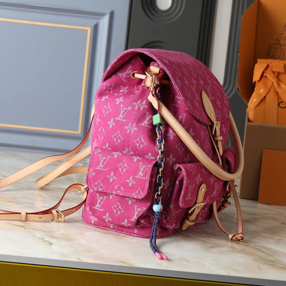 Louis Vuitton Montsouris Cargo Backpack Pink Denim 32Cm
