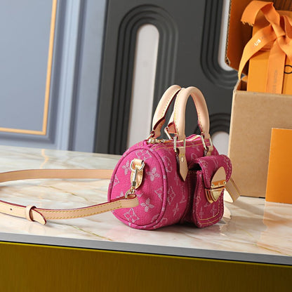 Louis Vuitton Nano Speedy Pink Denim 16cm M27603