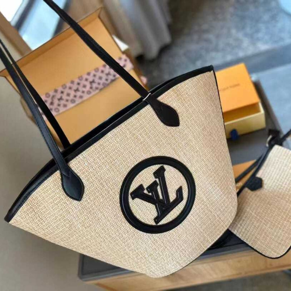 Louis Vuitton Saint Jacques Raffia Tote Bag Beige  57Cm M59808