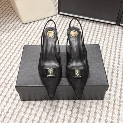 YSL BABYLONE BRETEUIL slingback pumps in suede