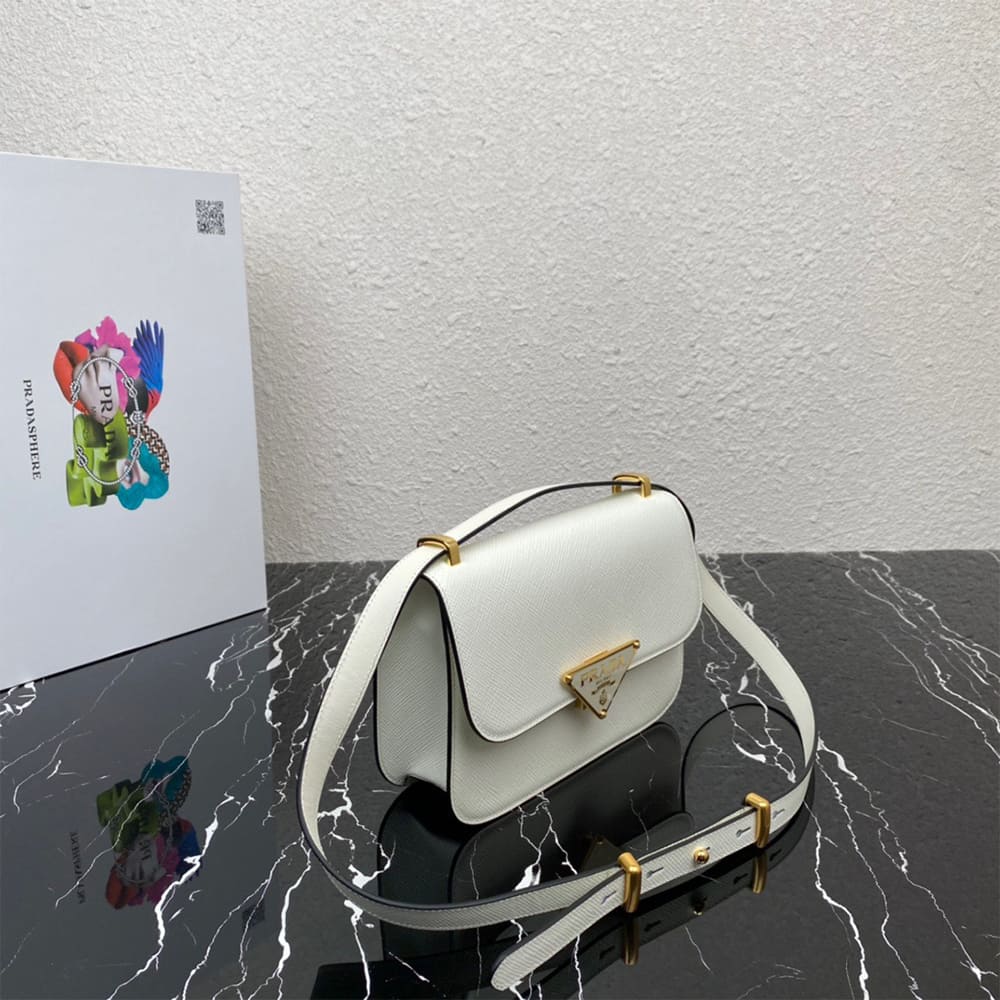 Prada Saffiano leather flap shoulder bag(HIGH-END GRADE)