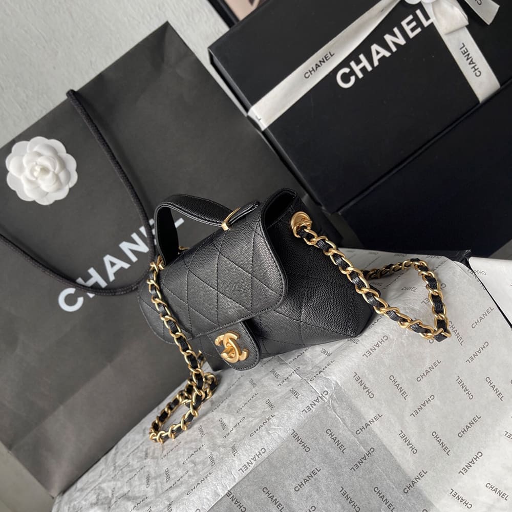 CHANEL Mini Flap with top handle(HIGH-END GRADE)
