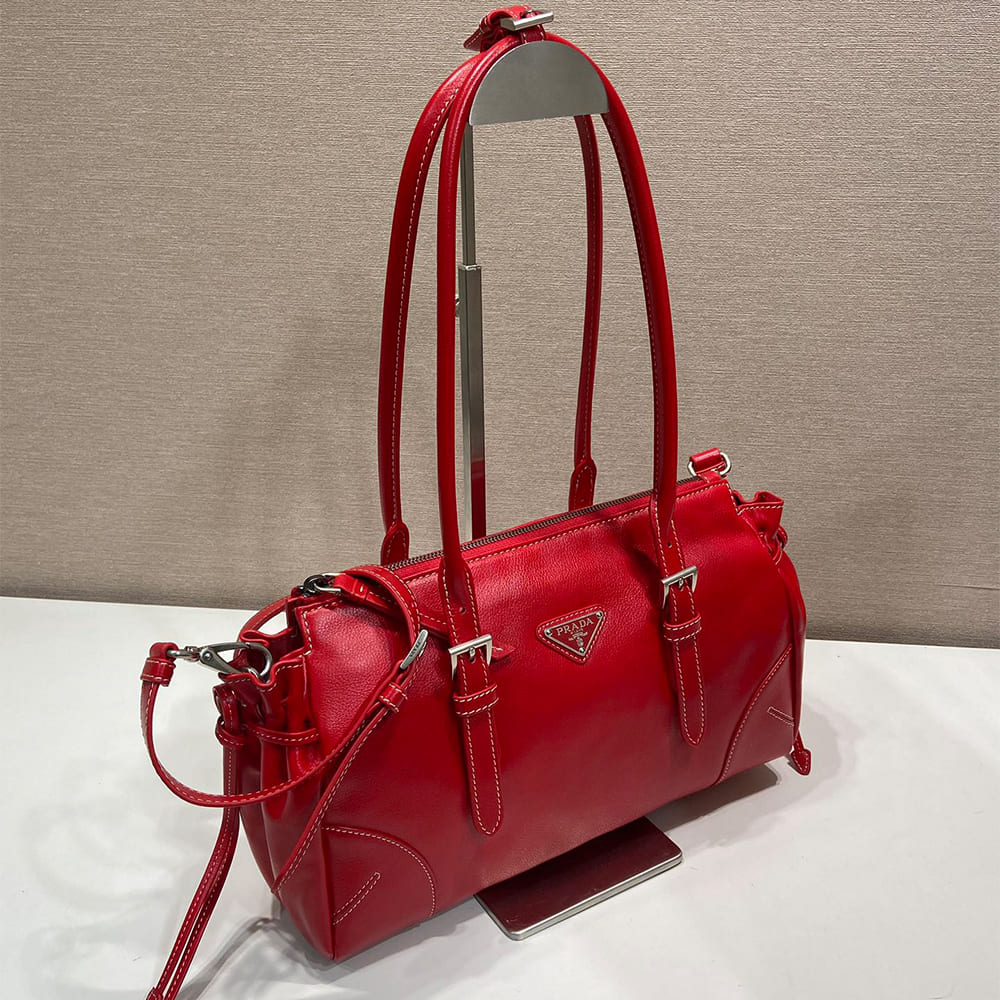 Prada Bonnie medium antiqued leather tote bag(HIGH-END GRADE)