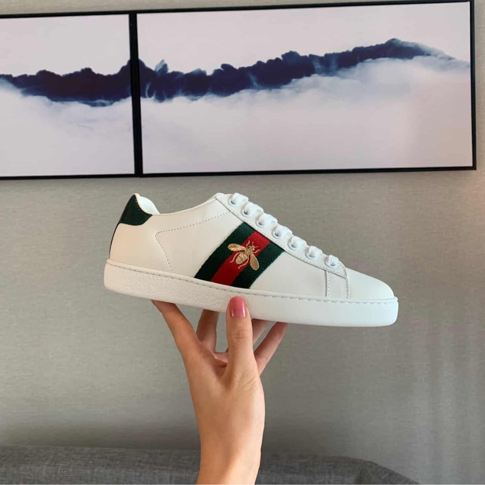 Gucci Ace Embroidered Sneaker Bee White 429446 02JP0 9064