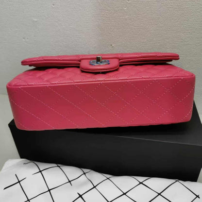 Chanel Medium Classic Flap Silver Hardware Pink 25Cm