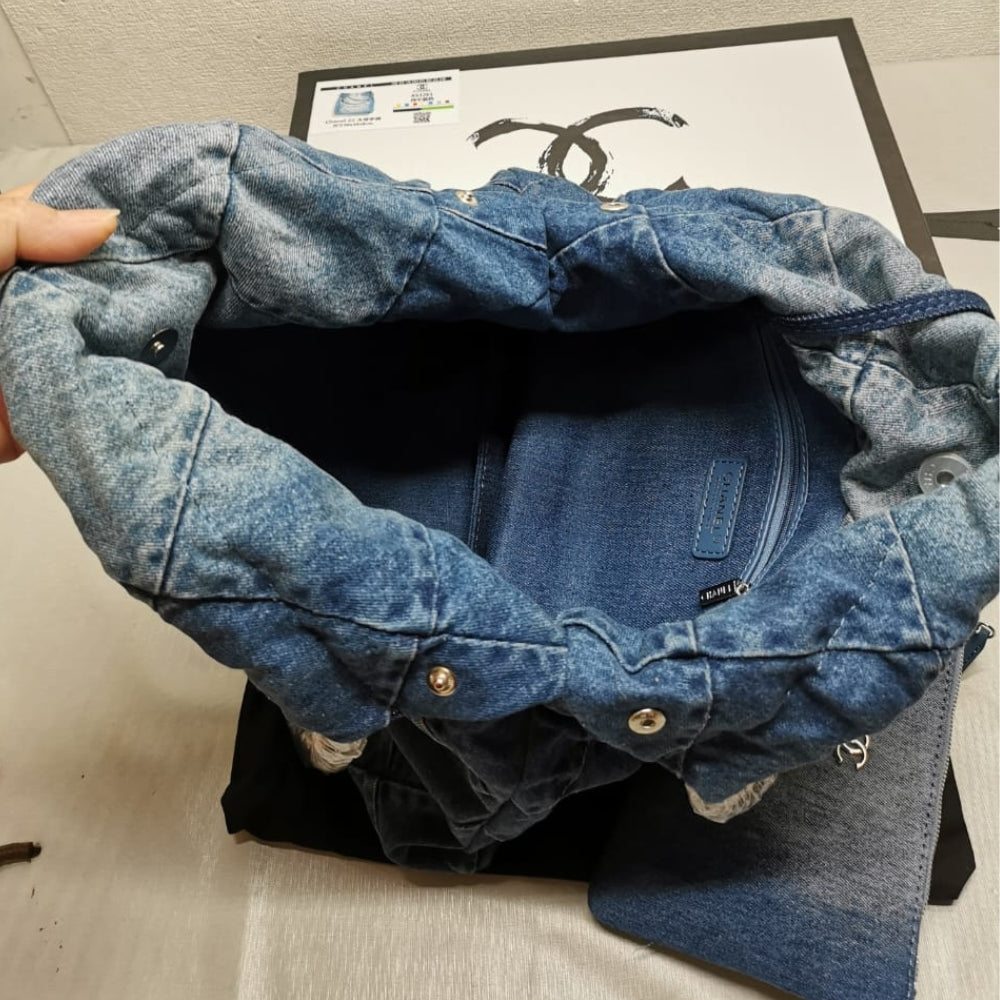 Chanel 22 Handbag Washed Denim 41Cm AS3261 B10439 NM981