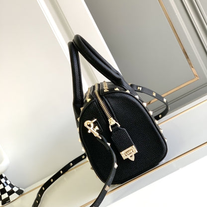 VALENTINO CARAVANI BOLSAS ROCKSTUD GRANATO BLACK 24CM